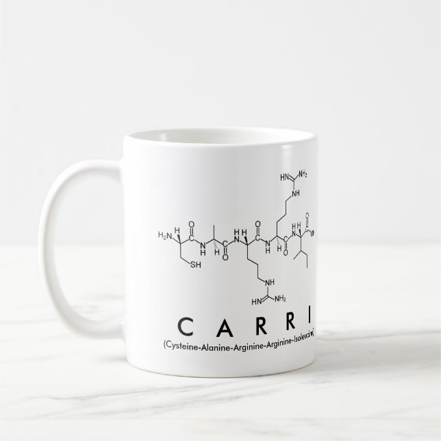 Carri peptide name mug (Left)