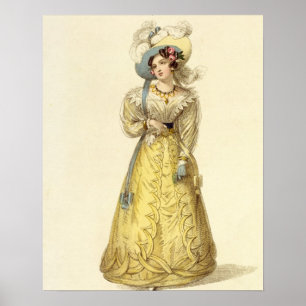 Carriage Costume, fashion plate from Ackermann's R Poster