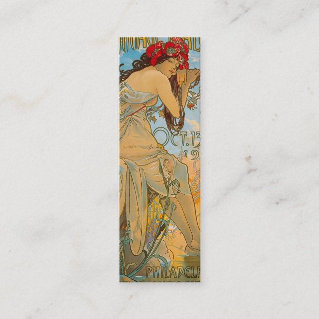 Carriage Dealers by Alphonse Mucha (1902) Bookmark Mini Business Card (Front)