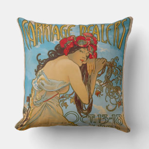 Carriage Dealers by Alphonse Mucha (1902) Cushion
