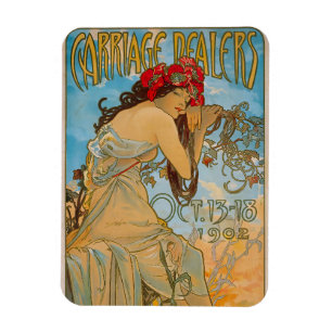 Carriage Dealers by Alphonse Mucha (1902) Magnet