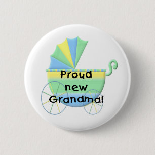 Carriage Proud New Grandma 6 Cm Round Badge