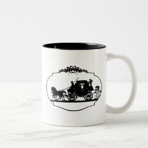 Carriage Ride With Cupid Apparel and Gifts Two-Tone Coffee Mug