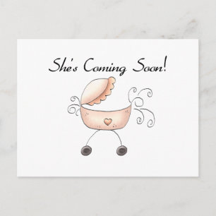 Carriage She's Coming Soon Postcard