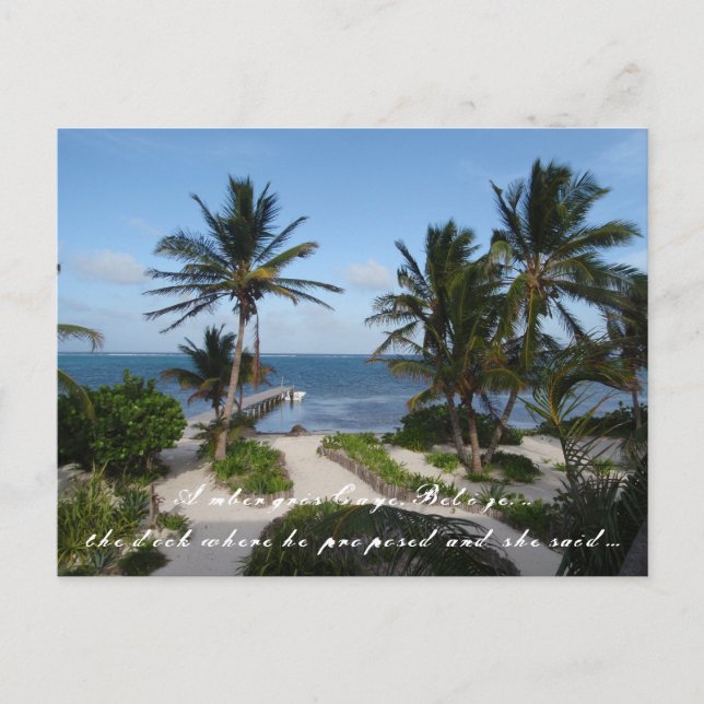 Carribean Ocean View in Belise Save the Date Announcement Postcard (Front)
