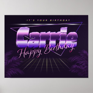 Carrie Name First Name pura retro poster Birthday