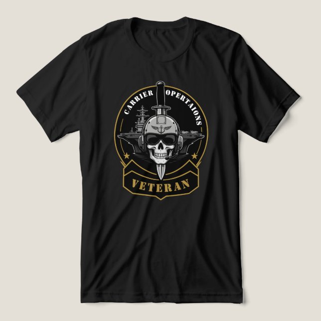Carrier Operations Veteran Maritime Emblem Tri-Blend Shirt (Design Front)