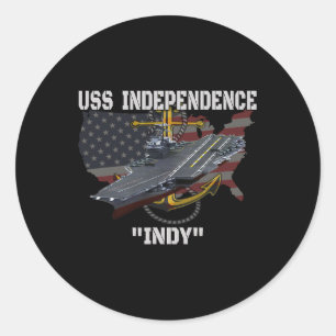 Carrier Uss Independence Cv-62 Cva-62 Veterans Day Classic Round Sticker