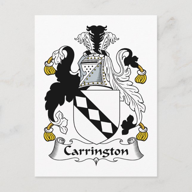 Carrington Family Crest Postcard (Front)