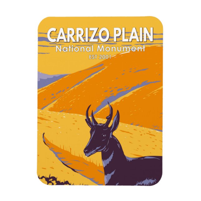Carrizo Plain National Monument California Vintage Magnet (Vertical)