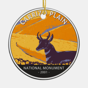Carrizo Plain National Monument Vintage Circle  Ceramic Tree Decoration