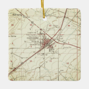 Carrizozo NM Topo Map Ceramic Ornament