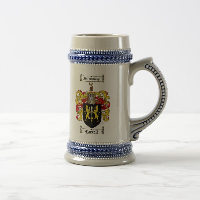 Carroll Coat of Arms Stein / Carroll Family Crest (Right)