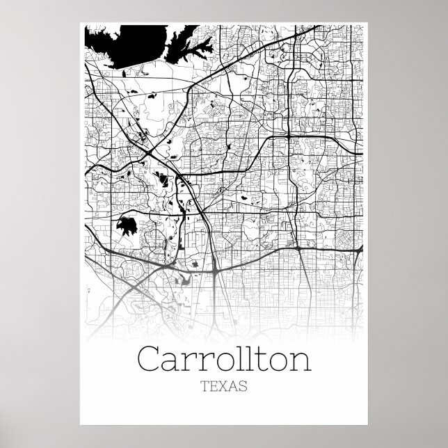 Carrollton Map - Texas - City Map Poster (Front)