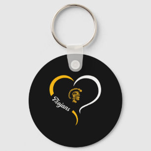 Carrollton Trojans Logo Half Heart Slogan Hs Key Ring