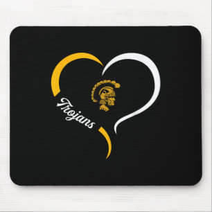 Carrollton Trojans Logo Half Heart Slogan Hs  Mouse Pad