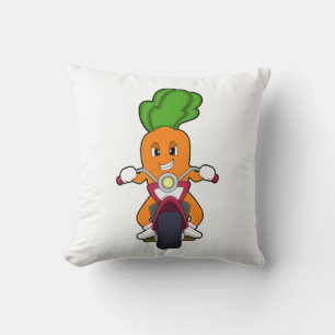 Carrot as Biker with Motorcycle.PNG Cushion