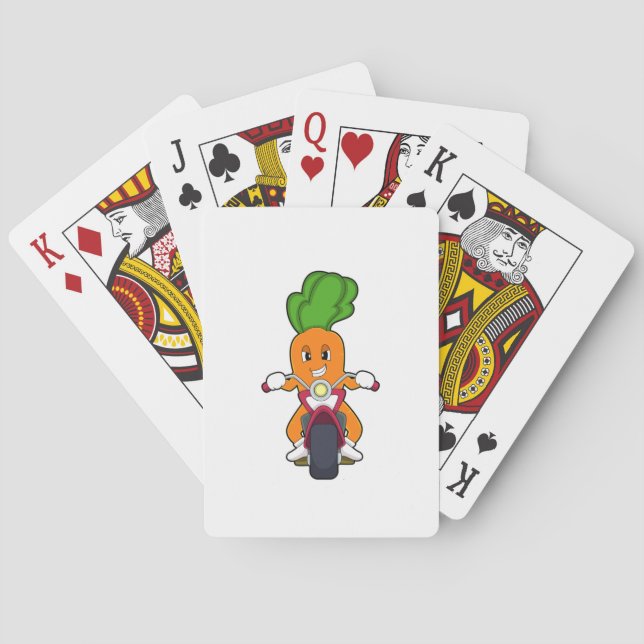 Carrot as Biker with Motorcycle.PNG Playing Cards (Back)