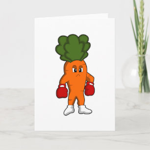Carrot as Boxer with Boxing gloves Card