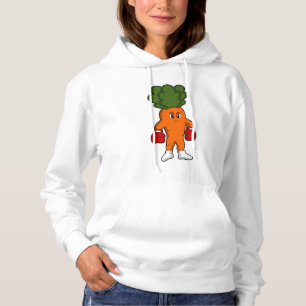 Carrot as Boxer with Boxing gloves Hoodie