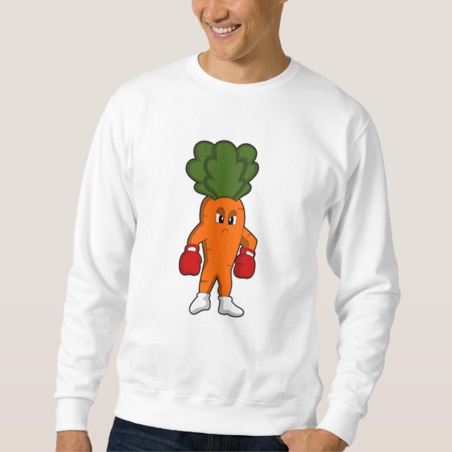 Carrot as Boxer with Boxing gloves Sweatshirt (Front)