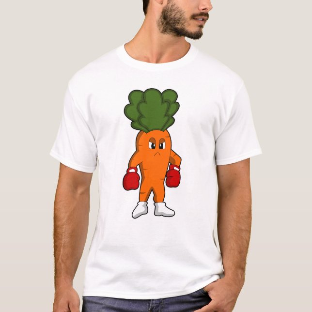 Carrot as Boxer with Boxing gloves T-Shirt (Front)