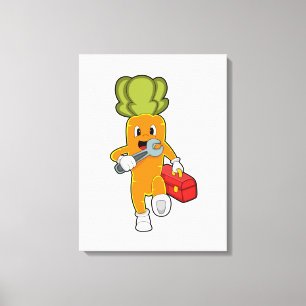 Carrot as Mechanic with Toolbox Canvas Print