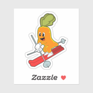 Carrot as Skier with Ski