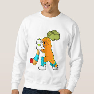 Carrot at Cricket with Cricket bat Sweatshirt
