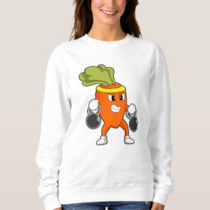 Carrot at Fitness with Dumbbells Sweatshirt