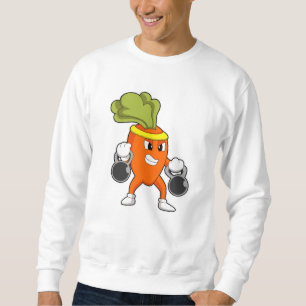 Carrot at Fitness with Dumbbells Sweatshirt