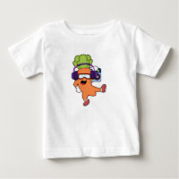 Carrot at Music with Headphone