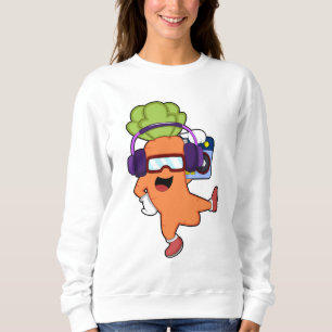 Carrot at Music with Headphone Sweatshirt
