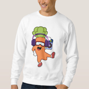 Carrot at Music with Headphone Sweatshirt