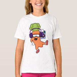 Carrot at Music with Headphone T-Shirt