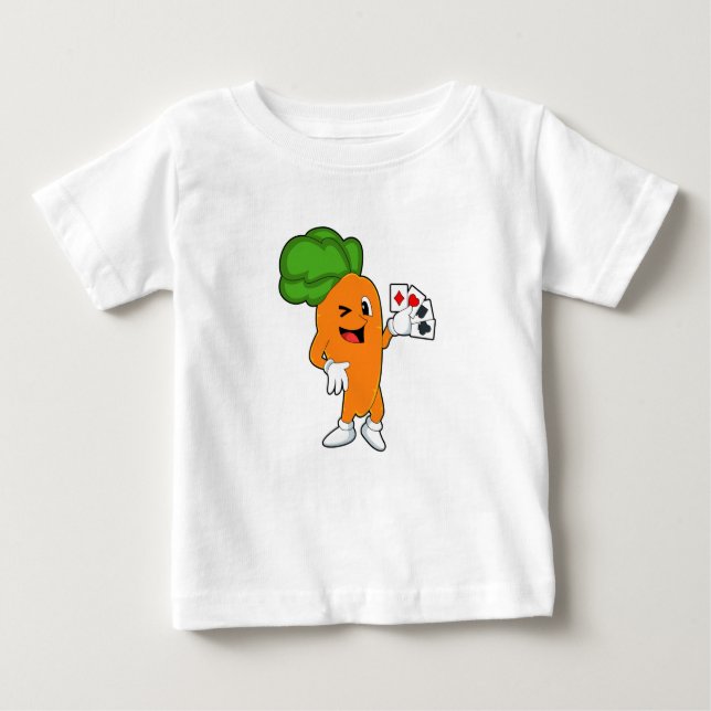 Carrot at Poker with Poker cards Baby T-Shirt (Front)