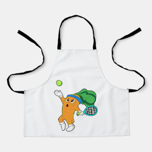 Carrot at Tennis with Tennis racket Apron