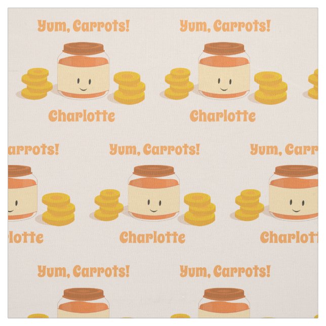 Carrot Baby Food Character | Fabric (Swatch)