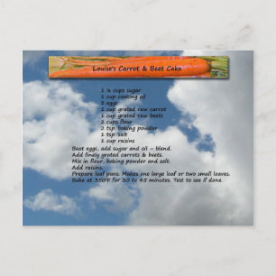 Carrot & Beet Cake Recipe Postcard
