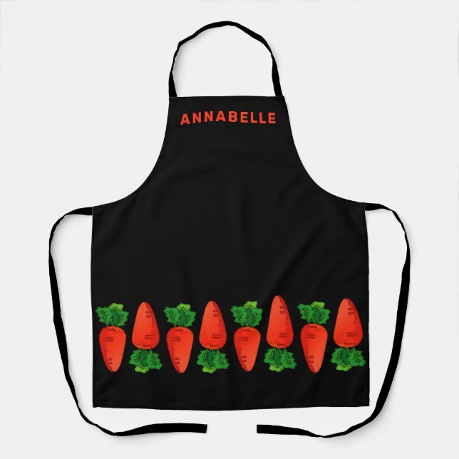Carrot Boarder Personalise Apron (Front)