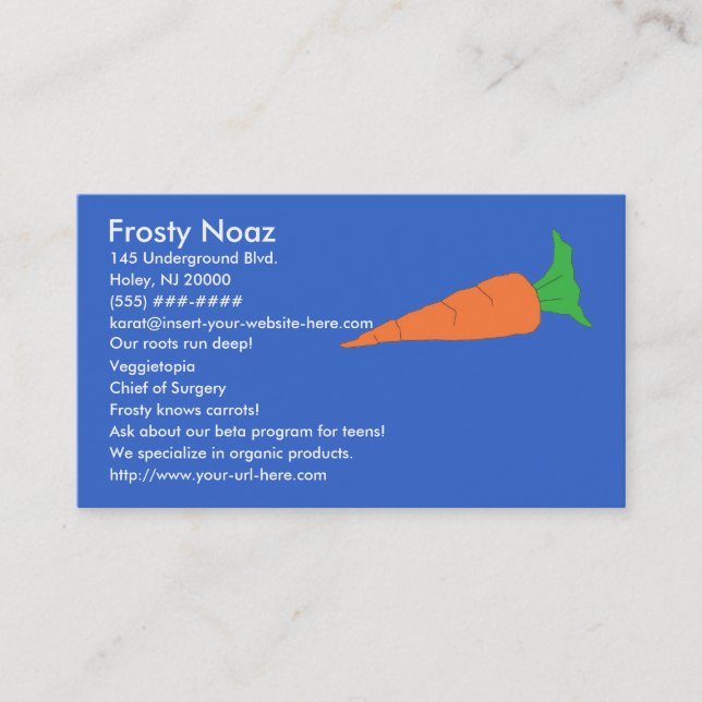Carrot business cards (Front)
