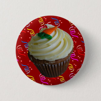 Carrot Cake Cupcake with Confetti 6 Cm Round Badge