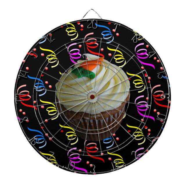 Carrot Cake Cupcake with Confetti Dartboard (Front)