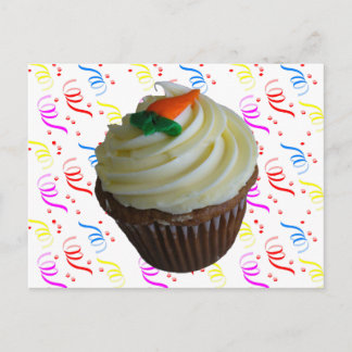 Carrot Cake Cupcake with Confetti Postcard