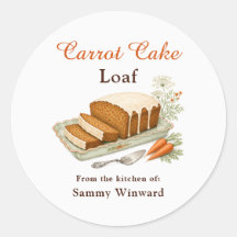 Carrot Cake Loaf Homemade Gift Label