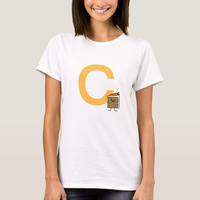 Carrot Cake Slice bunny teeth icing dessert T-Shirt (Front)