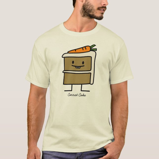 Carrot Cake slice bunny teeth icing dessert T-Shirt (Front)