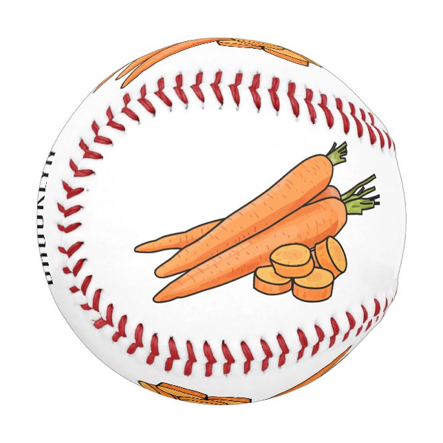Carrot cartoon illustration baseball (Front Left)