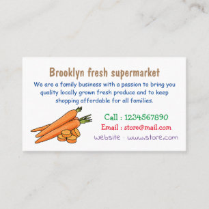 Carrot cartoon illustration business card