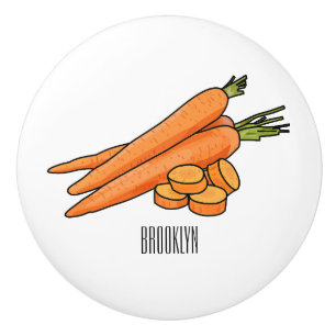 Carrot cartoon illustration ceramic knob